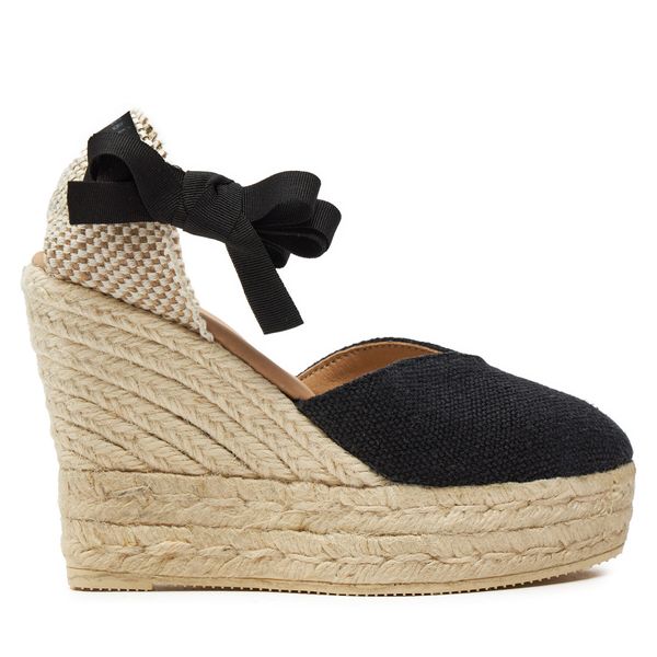 Manebi Espadrile Manebi La Havana Heart-Shaped Wedge Espadrilles O 7.9 WH Črna