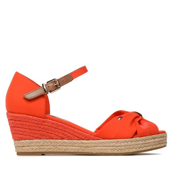 Tommy Hilfiger Espadrile Tommy Hilfiger Basic Open Toe Mid Wedge FW0FW04785 Deep Orange SNX