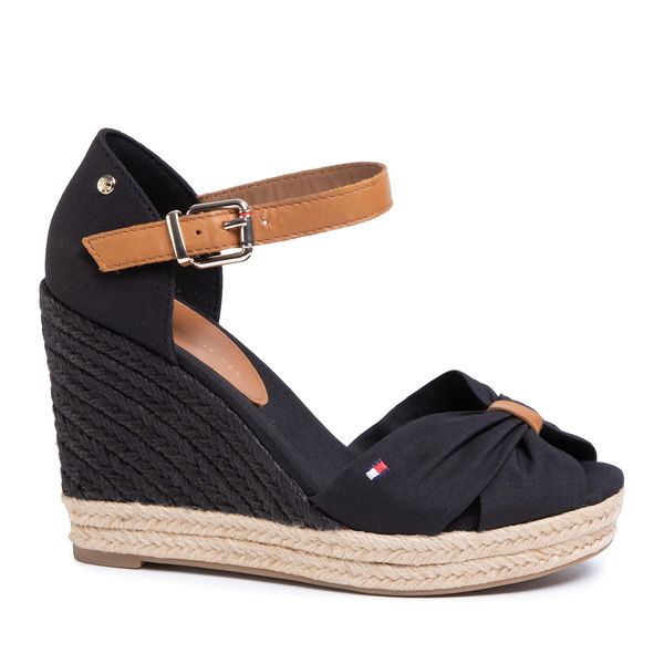 Tommy Hilfiger Espadrile Tommy Hilfiger Basic Opened Toe High Wedge FW0FW04784 Črna