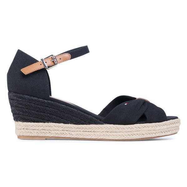 Tommy Hilfiger Espadrile Tommy Hilfiger Basic Opened Toe Mid Wedge FW0FW04785 Črna