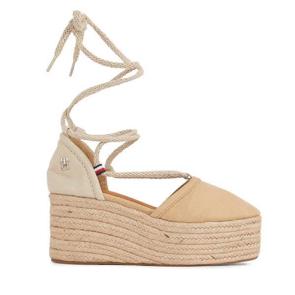 Tommy Hilfiger Espadrile Tommy Hilfiger Closed Toe Linen Flatform FW0FW07746 Bež