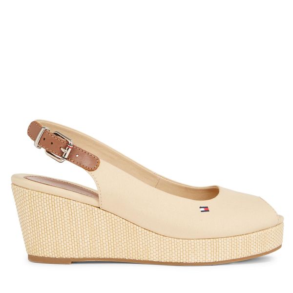 Tommy Hilfiger Espadrile Tommy Hilfiger Iconic Elba Sling Back Wedge FW0FW04788 Bež