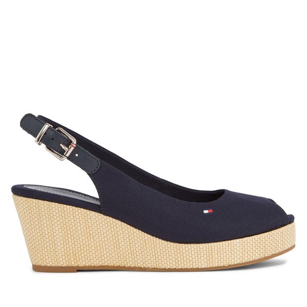 Tommy Hilfiger Espadrile Tommy Hilfiger Iconic Elba Sling Back Wedge FW0FW04788 Mornarsko modra