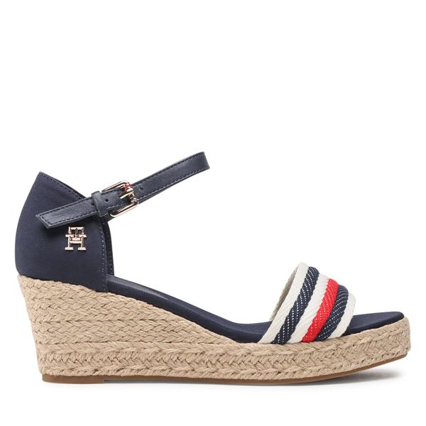 Tommy Hilfiger Espadrile Tommy Hilfiger Mid Wedge Corporate FW0FW07078 Mornarsko modra