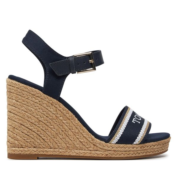 Tommy Hilfiger Espadrile Tommy Hilfiger Mono Webbing High Wedge Sandal FW0FW08046 Mornarsko modra