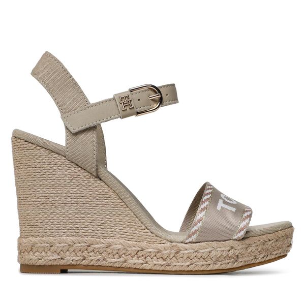 Tommy Hilfiger Espadrile Tommy Hilfiger Seasonal Webbing Wedge FW0FW07088 Bež