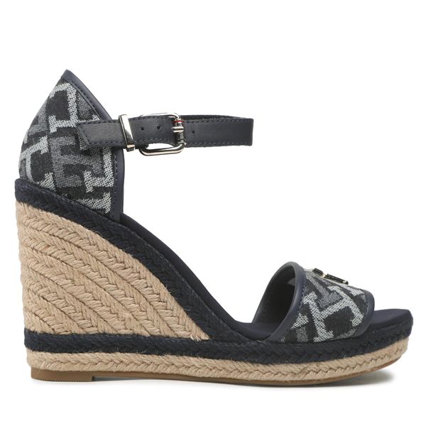 Tommy Hilfiger Espadrile Tommy Hilfiger Th Monogram Denim Wedge FW0FW06935 Mornarsko modra