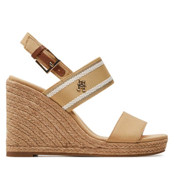 Tommy Hilfiger Espadrile Tommy Hilfiger Webbing High Wedge Sandal FW0FW08045 Bež