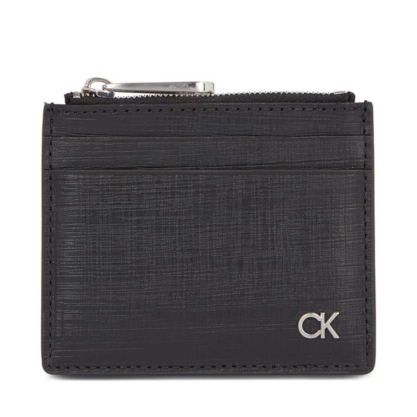 Calvin Klein Etui za kreditne kartice Calvin Klein Ck Must Cardholder W/Zip K50K510885 Ck Black Check BAX