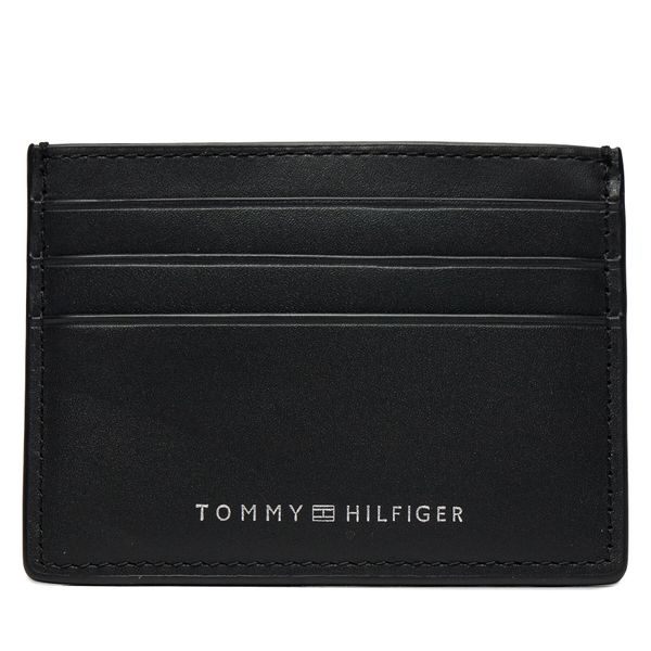 Tommy Hilfiger Etui za kreditne kartice Tommy Hilfiger Th Spw Leather Cc Holder AM0AM11845 Črna