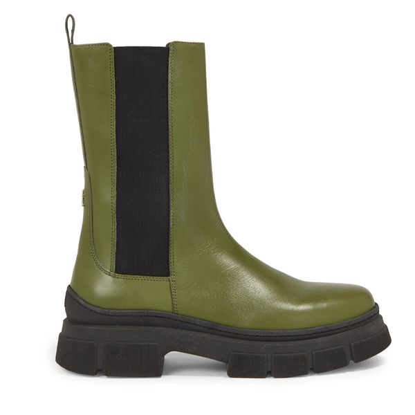 Tommy Hilfiger Gležnjarji Chelsea Tommy Hilfiger Essential Leather Chelsea Boot FW0FW07490 Zelena