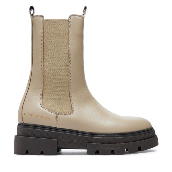 Tommy Hilfiger Gležnjarji Chelsea Tommy Hilfiger Monochromatic Chelsea Boot FW0FW06730 Bež