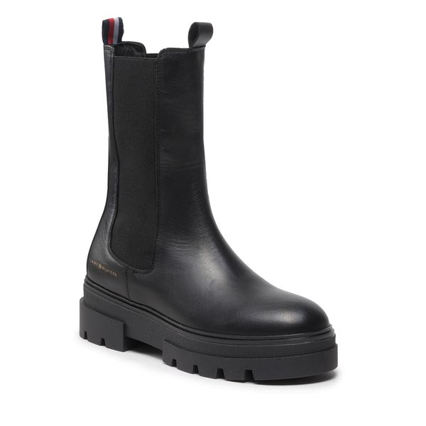 Tommy Hilfiger Gležnjarji Chelsea Tommy Hilfiger Monochromatic Chelsea Boot FW0FW06730 Črna