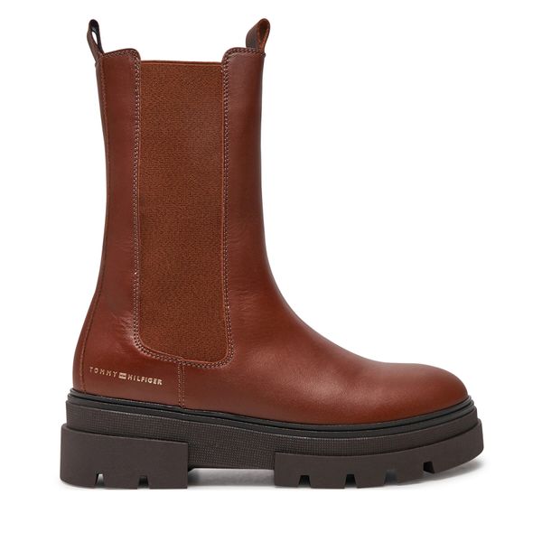 Tommy Hilfiger Gležnjarji Chelsea Tommy Hilfiger Monochromatic Chelsea Boot FW0FW06730 Rjava