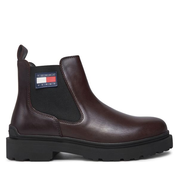 Tommy Jeans Gležnjarji Chelsea Tommy Jeans Tjm Leather Chelsea Boot EM0EM01448 Rjava