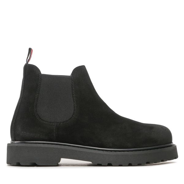 Tommy Jeans Gležnjarji Chelsea Tommy Jeans Tommy Jeans Suede Boot EM0EM01205 Black BDS