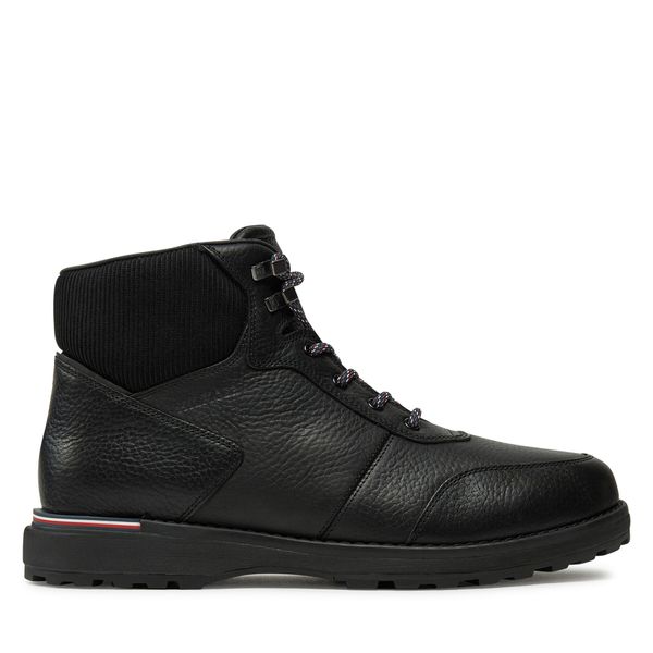 Tommy Hilfiger Gležnjarji Tommy Hilfiger Corporate Warm Outdoor Lth Boot FM0FM05148 Črna