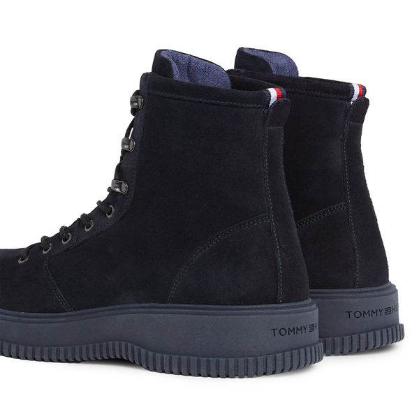 Tommy Hilfiger Gležnjarji Tommy Hilfiger Th Everyday Class W Suede Hooks FM0FM04762 Modra