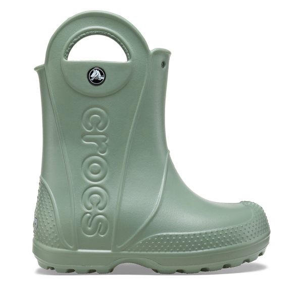 Crocs Gumijasti škornji Crocs Handle Rain Boot Kids 12803 Zelena