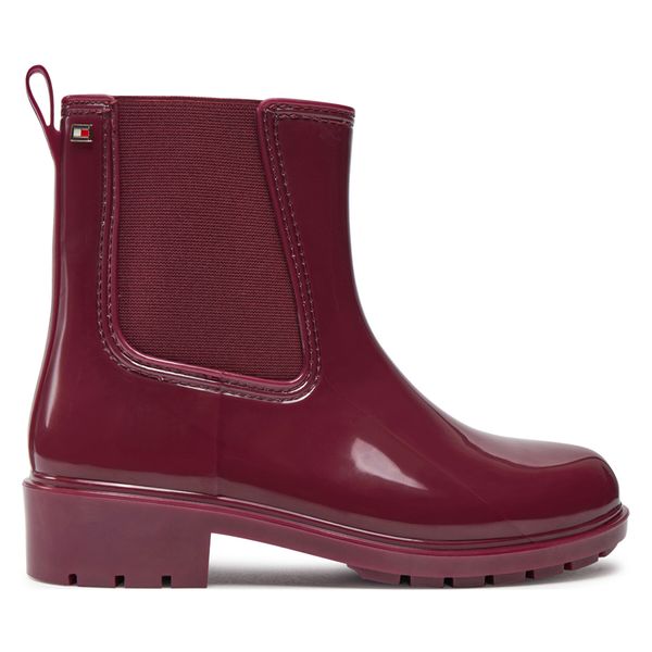 Tommy Hilfiger Gumijasti škornji Tommy Hilfiger Flag Rainboot FW0FW08213 Bordo rdeča