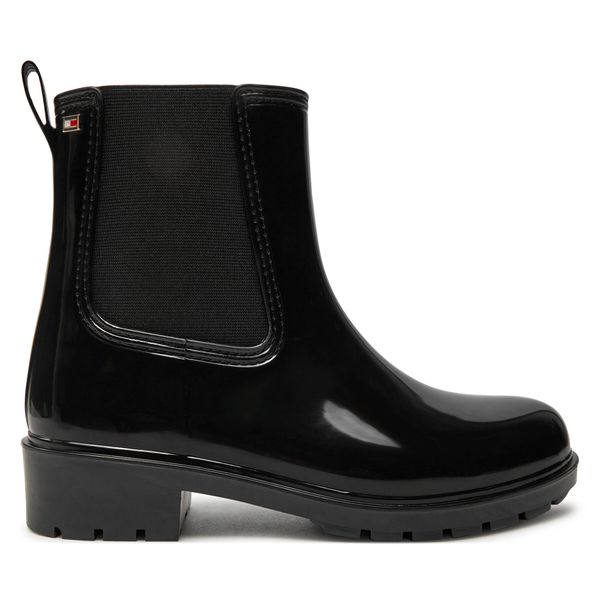 Tommy Hilfiger Gumijasti škornji Tommy Hilfiger Flag Rainboot FW0FW08213 Črna