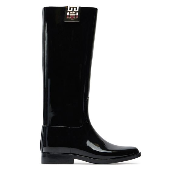 Tommy Hilfiger Gumijasti škornji Tommy Hilfiger Th High Rainboot FW0FW07959 Črna