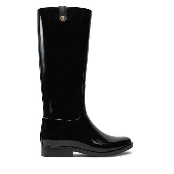 Tommy Hilfiger Gumijasti škornji Tommy Hilfiger Th Stud Rubber Long Rainboot FW0FW08185 Črna