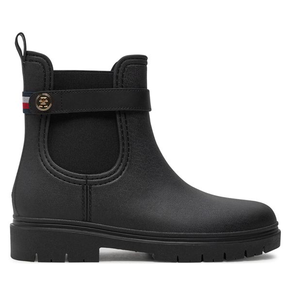 Tommy Hilfiger Gumijasti škornji Tommy Hilfiger Th Stud Rubberised Rainboot FW0FW08168 Črna