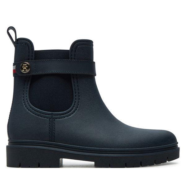 Tommy Hilfiger Gumijasti škornji Tommy Hilfiger Th Stud Rubberised Rainboot FW0FW08168 Mornarsko modra