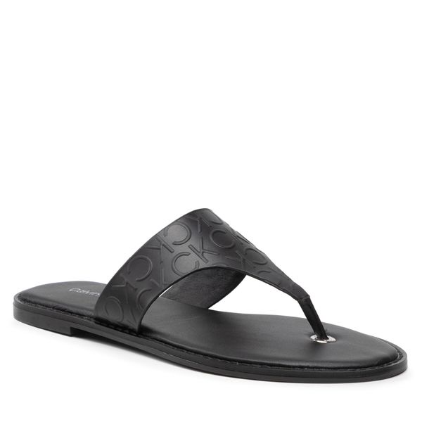 Calvin Klein Japonke Calvin Klein Almond Flat Tp Slide Hf HW0HW01159 Črna