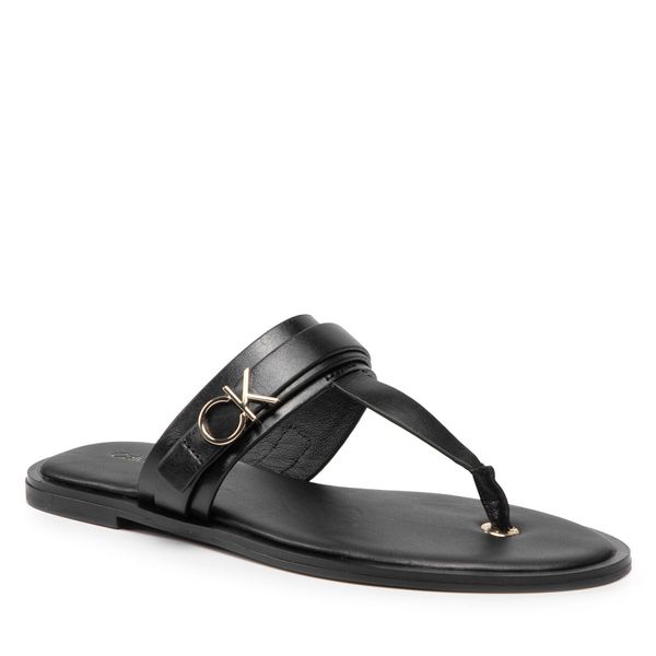 Calvin Klein Japonke Calvin Klein Almond Flat Tp Slide W/Hdw HW0HW00829 Črna