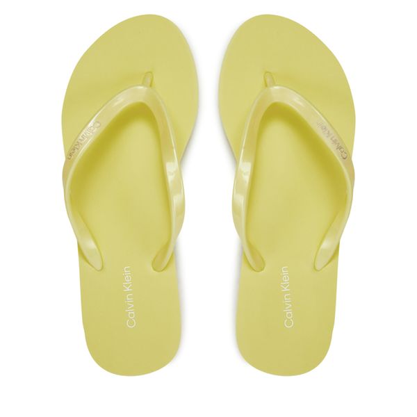 Calvin Klein Japonke Calvin Klein Flip Flop Deboss Logo Met HW0HW02043 Rumena