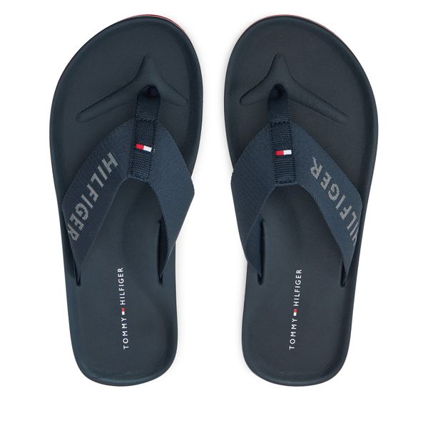 Tommy Hilfiger Japonke Tommy Hilfiger Comfort Hilfiger Beach Sandal FM0FM05341 Mornarsko modra