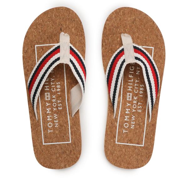 Tommy Hilfiger Japonke Tommy Hilfiger Cork Beach Sandal FM0FM04475 Bež