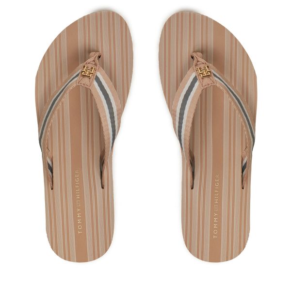 Tommy Hilfiger Japonke Tommy Hilfiger Im Th Print Beach Sandal FW0FW08370 Bež