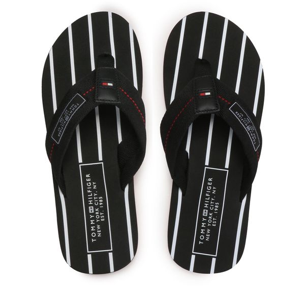 Tommy Hilfiger Japonke Tommy Hilfiger Patch Hilfiger Beach Sandal FM0FM04470 Črna