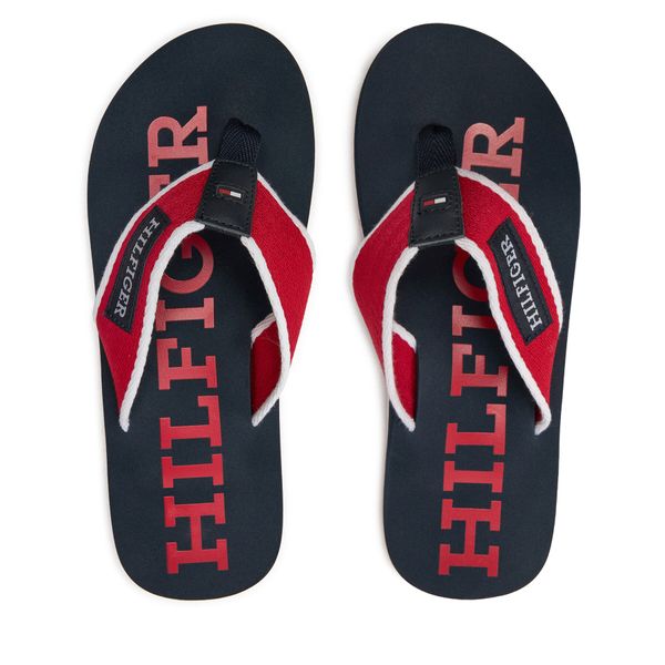 Tommy Hilfiger Japonke Tommy Hilfiger Patch Hilfiger Beach Sandal FM0FM05024 Rdeča
