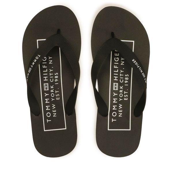 Tommy Hilfiger Japonke Tommy Hilfiger Rubber Hilfiger Beach Sandal FM0FM04468 Črna