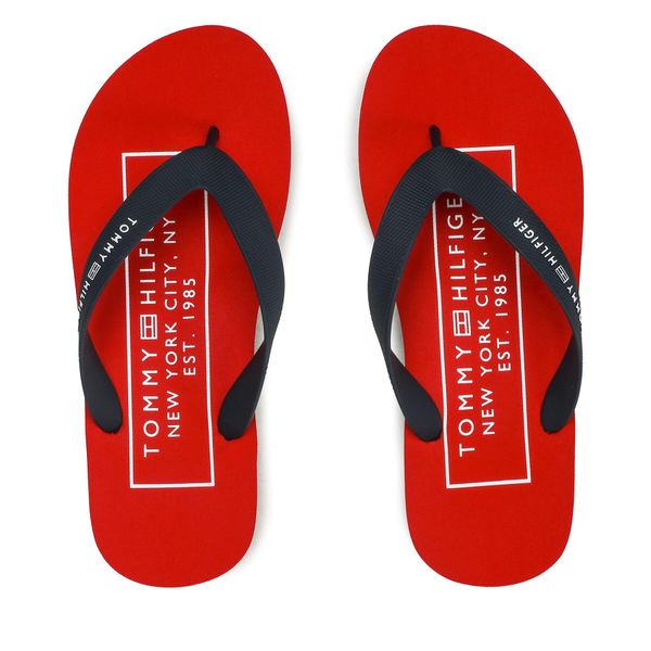 Tommy Hilfiger Japonke Tommy Hilfiger Rubber Hilfiger Beach Sandal FM0FM04468 Mornarsko modra