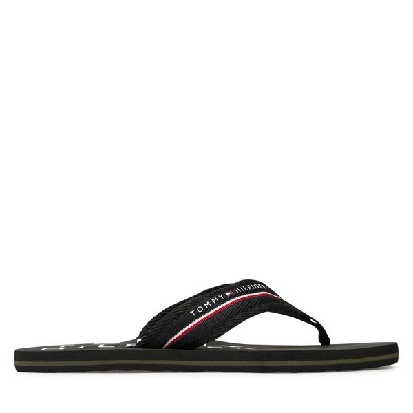 Tommy Hilfiger Japonke Tommy Hilfiger Web Beach Sandal FM0FM05340 Črna