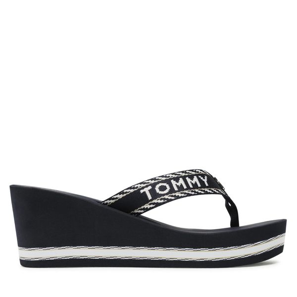 Tommy Hilfiger Japonke Tommy Hilfiger Webbing H Wedge Sandal FW0FW07149 Mornarsko modra