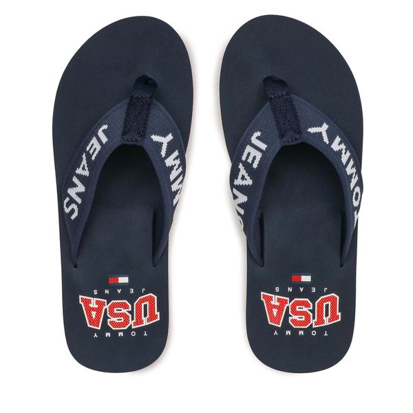 Tommy Jeans Japonke Tommy Jeans Flip Flop Logo Tape EM0EM01147 Mornarsko modra