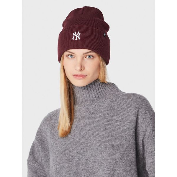 47 Brand Kapa 47 Brand Mbl New York Yankees Base Runner '47 Cuff Knit B-BRNCK17ACE-KM Bordo rdeča