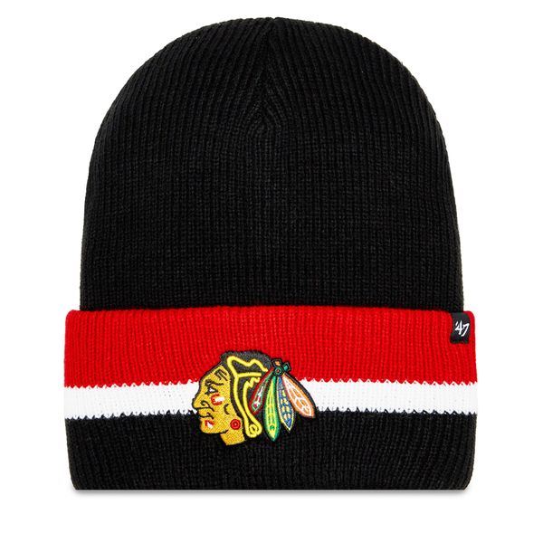 47 Brand Kapa 47 Brand NHL Chicago Blackhawks Split Cuff 47 H-SPLCC04ACE-BKA Črna