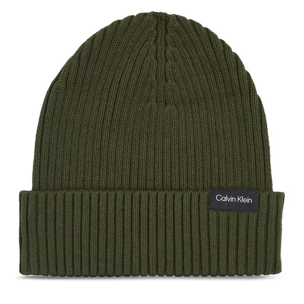 Calvin Klein Kapa Calvin Klein Classic Cotton Rib Beanie K50K510982 Dark Olive MRZ