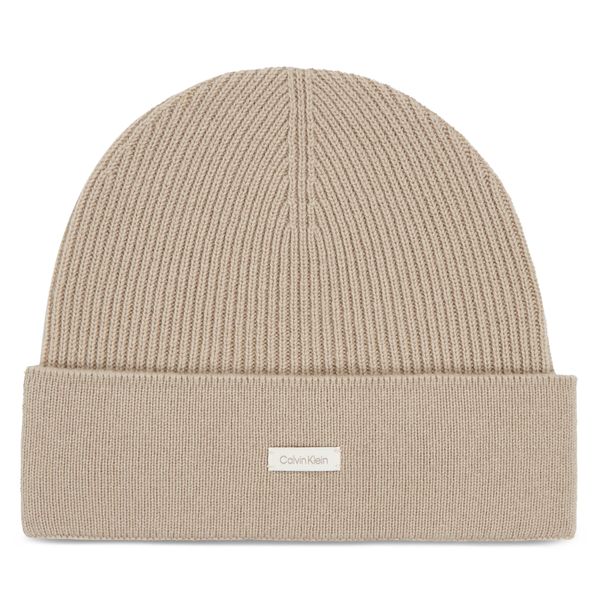 Calvin Klein Kapa Calvin Klein Label Cashmere Beanie K60K611156 Doeskin PBP