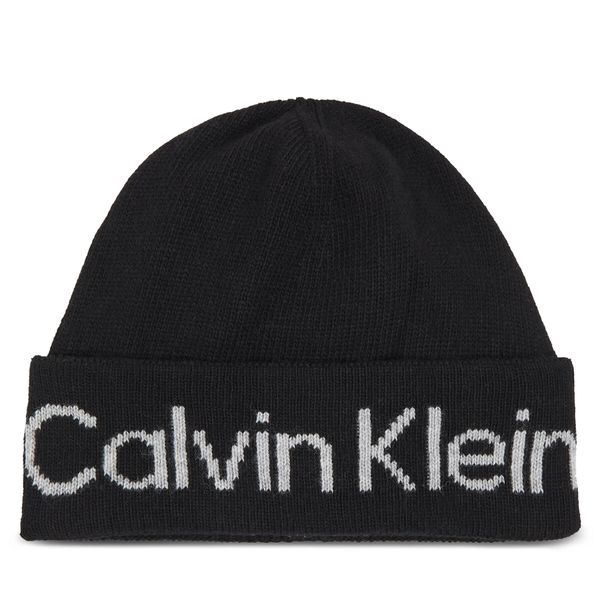 Calvin Klein Kapa Calvin Klein Logo Reverso Tonal Beanie K60K611151 Ck Black BAX