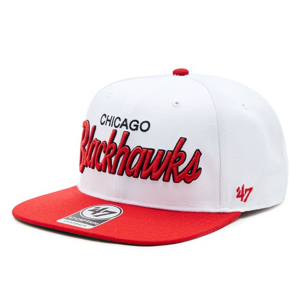 47 Brand Kapa s šiltom 47 Brand NHL Chicago Blackhawks Crosstown Script Two tone '47 CAPTAIN H-CTWTT04WBP-WH Bela