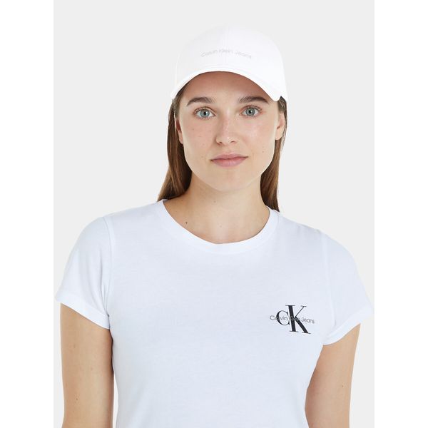 Calvin Klein Jeans Kapa s šiltom Calvin Klein Jeans Institutional Cap K60K608849 White/Silver Logo 0LI