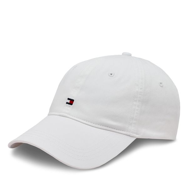 Tommy Hilfiger Kapa s šiltom Tommy Hilfiger Essential Flag Soft Cap AW0AW16050 Bela